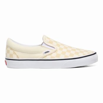 Damske Slip On Tenisky Vans Checkerboard Classic Biele VA49ONIFV